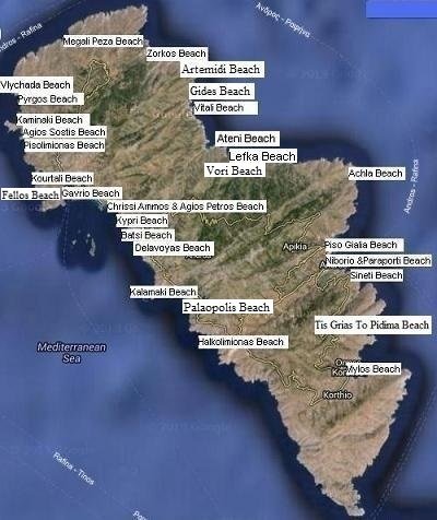 Andros beaches, Andros Stranden