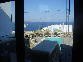 Villa Konstantin in Mykonos town, view from the breakfast room