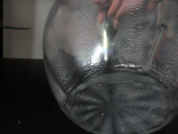 Grote helderglazen Sonoor craquelévaas (grootste maat), ontwerp A.D.Copier 1937, uitvoering Leerdam