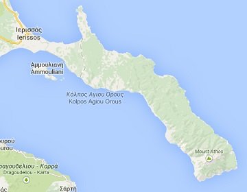 plattergrond van Athos in Halkidiki