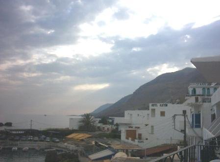Blik vanaf ons balkon in Chora Sfakion.
