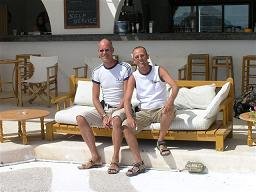 Ik en Methismennos poserend in Kalafatis