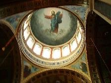 church with a blue dome