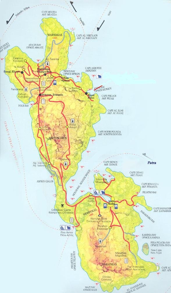 Ithaka map, Ithaka plattegrond