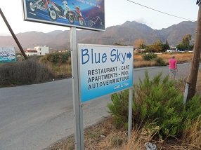 Restaurant Blue Sky, Frangokastello, Frangokastelo, Crete, Kreta.